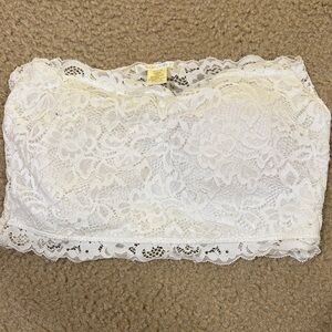 Lace Bandeau Bralette - White